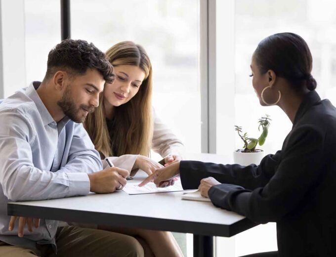 Couple buying a house